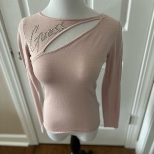 Pink guess long sleeve shirt